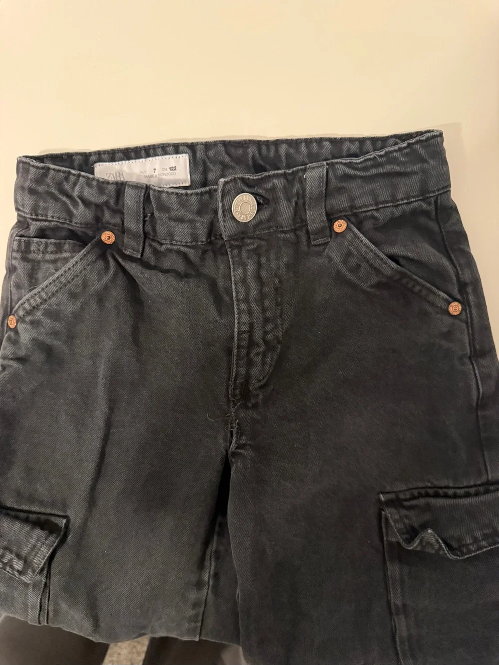 ZARA Boys Black Cargo Jeans